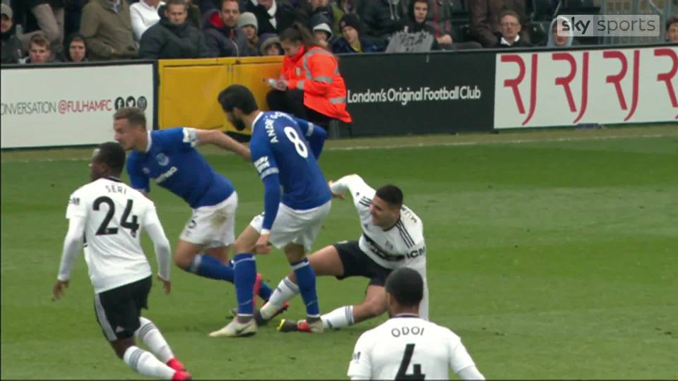 Gomes appeared to stamp on Mitrovic late in Everton's loss at Fulham