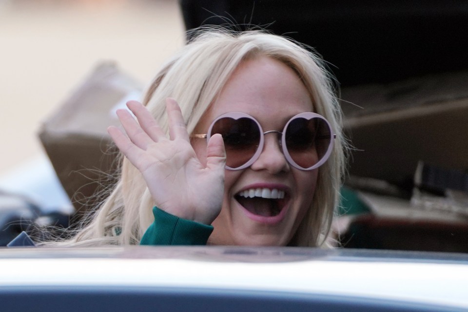  Meanwhile Emma Bunton was all smiles as she arrived ahead of rehearsals