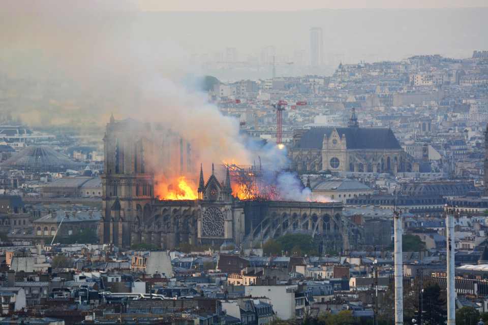 The smoke could be seen billowing across the city