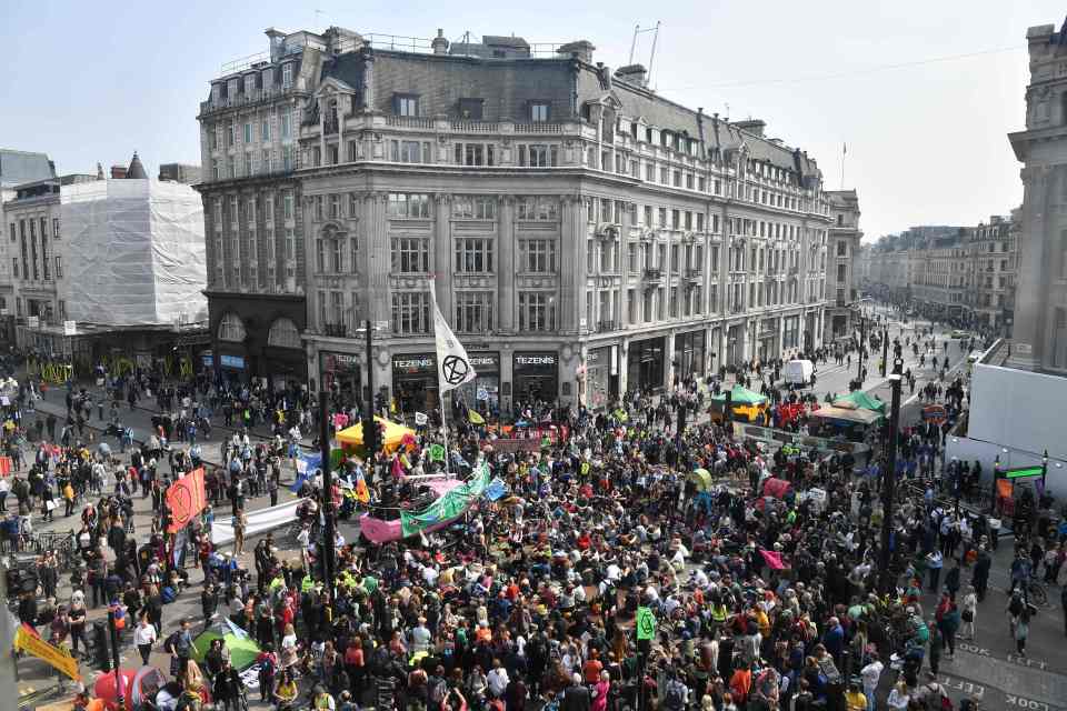  Protesters continue to gather across London, calling for the government to do more to tackle climate change