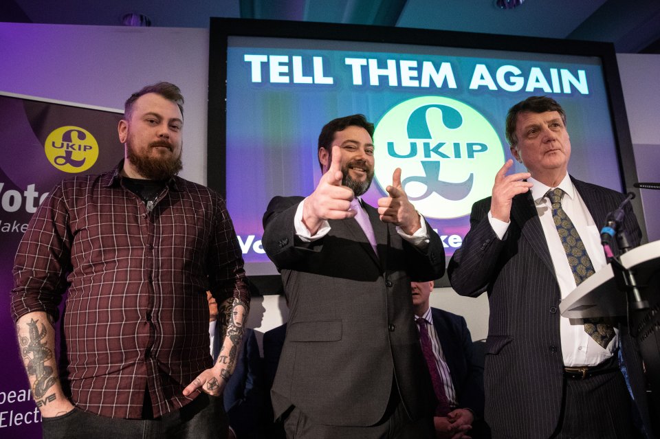  Ukip leader Gerard Batten, right, at the party's European election launch