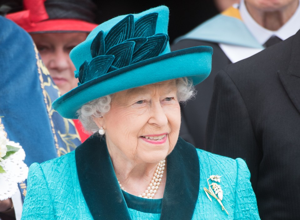  The Queen's Botswana Flower brooch, seen here, is the 'front-runner'as an heirloom for baby Sussex