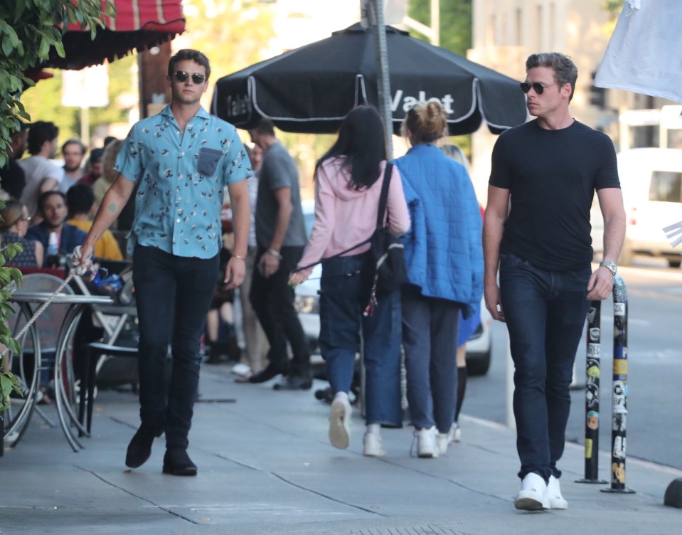  The two friends take a stroll in Hollywood