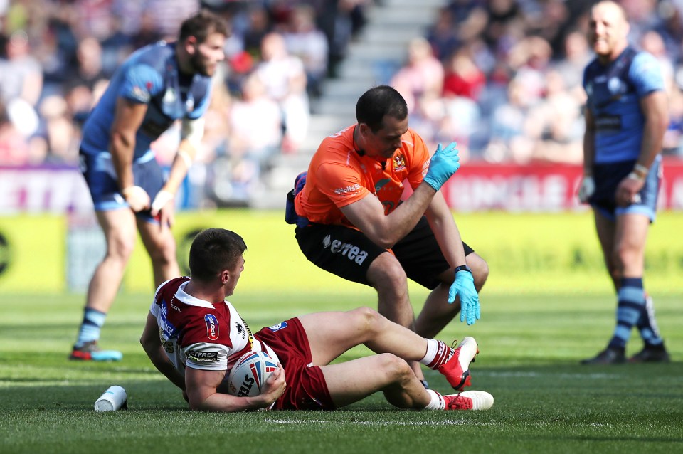  Davies, 22, went off after just 20 minutes during Wigan's 36-10 defeat against St Helens