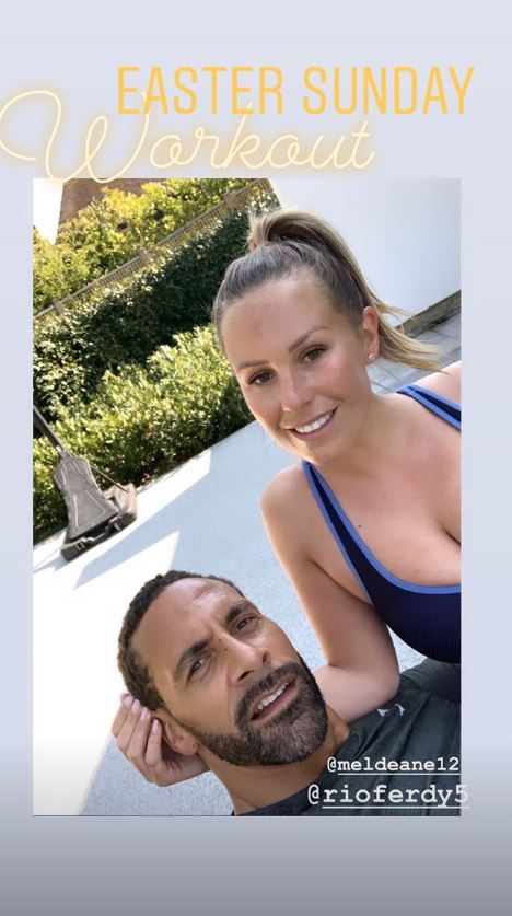  Before going to do the Easter workout Rio Ferdinand and Katie Wright