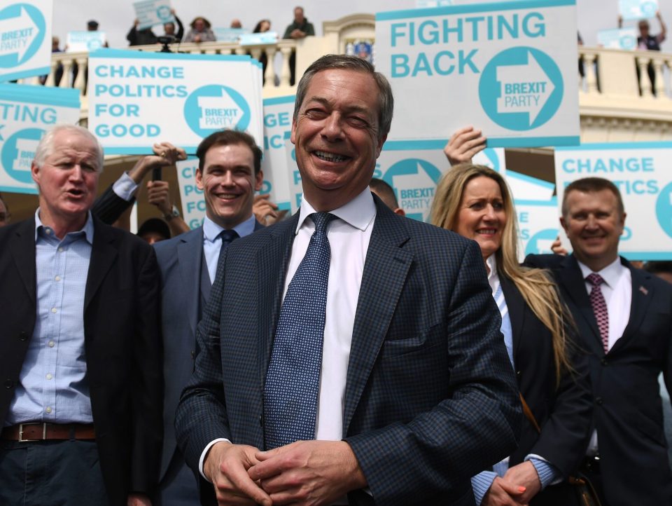  Nigel Farage's Brexit Party is climbing up the polls