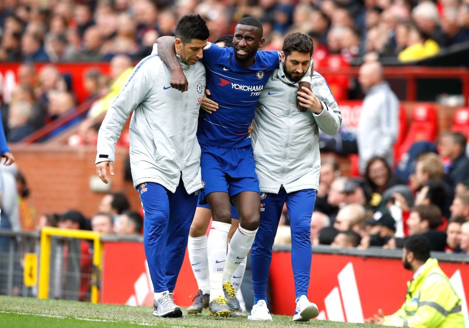  Rudiger limped off during the second half of Chelsea's 1-1 draw with Manchester United