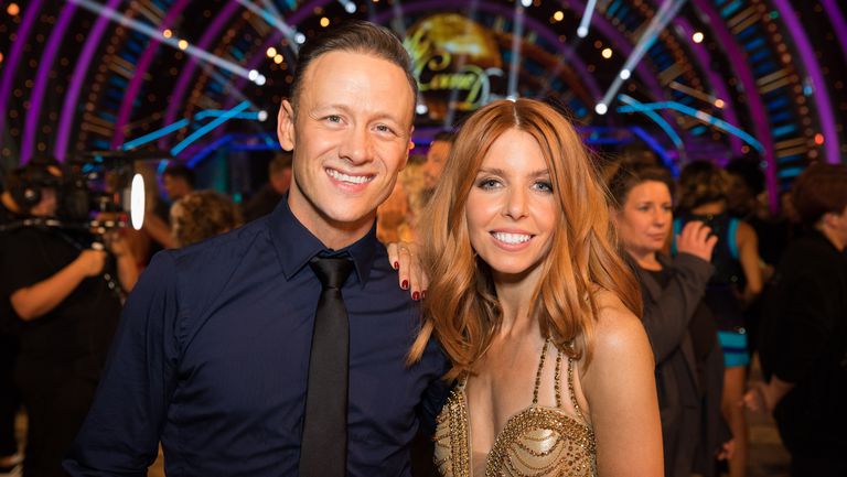  Kevin Clifton and Stacey Dooley pose at Strictly Come Dancing's studios last year