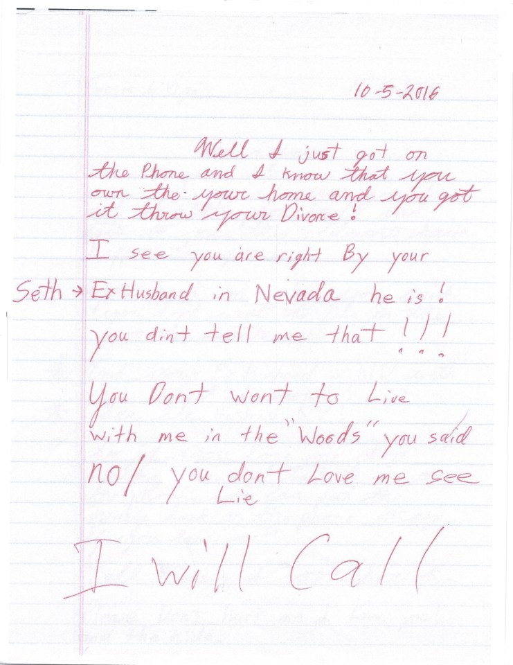  This is the first of four letters Avery wrote to Lynn in one day after she split up with him