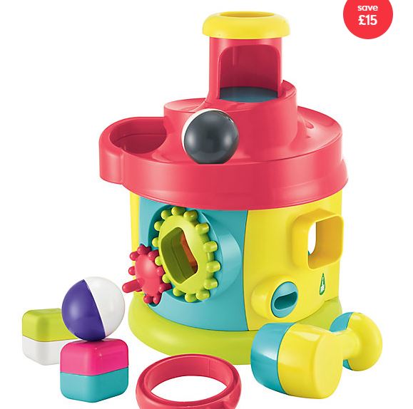 This toy is suitable from 12 months and comes with lots to keep little ones busy