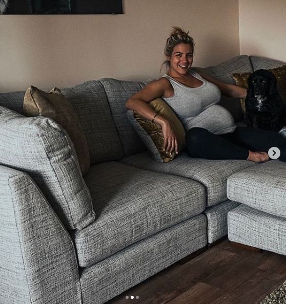  The dancer shared the sweet snap with his 346k Instagram followers - and they were joined on the sofa by their dog