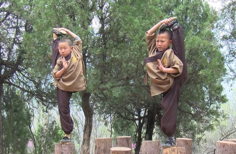  Two more were forced to practice kicks on narrow wooden poles