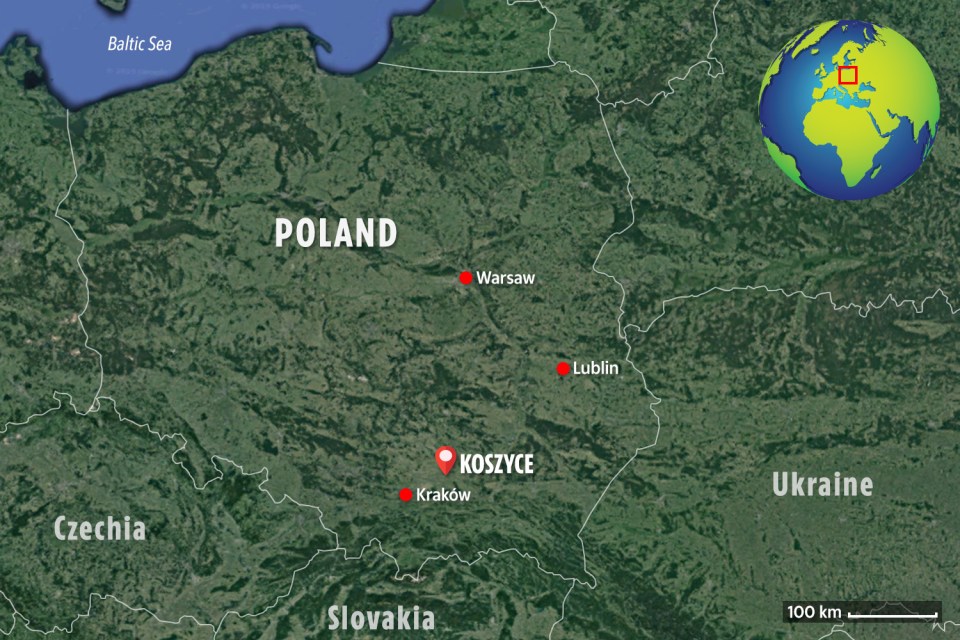  The mass grave was found in the Polish town of Koszyce