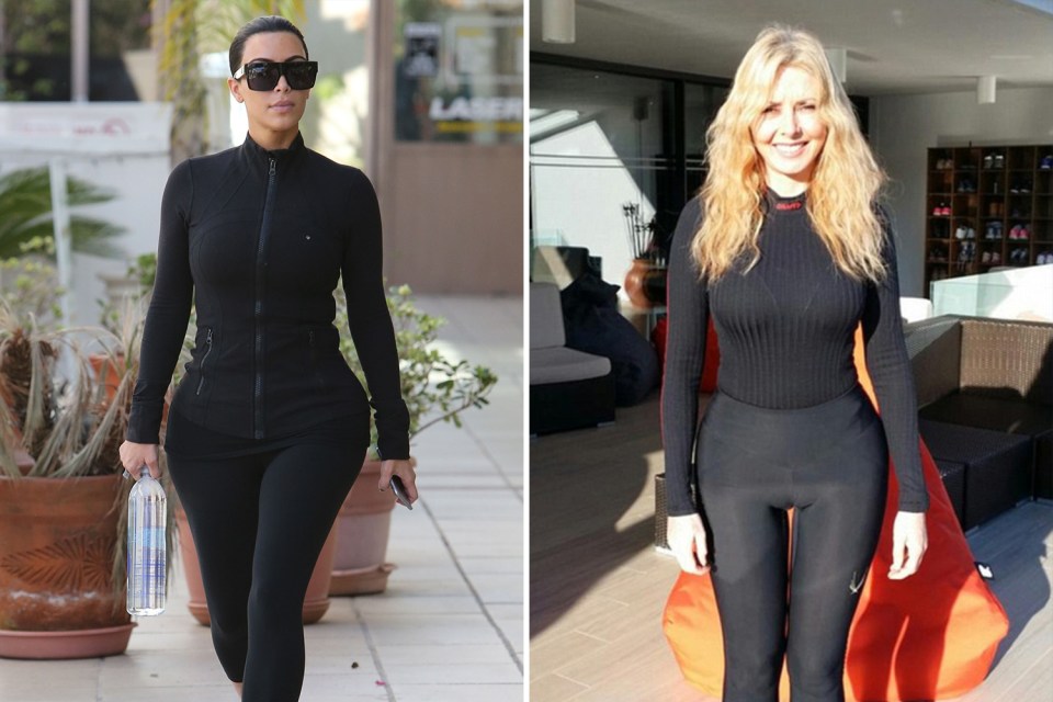 The two women show off their incredible hour-glass figures in tight black casuals