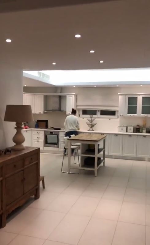  Wife Jacqueline Jossa can be spotted cooking in the huge kitchen