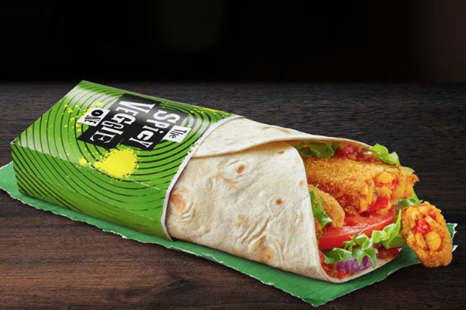  You can get a free spicy veggie wrap at McDonald's this week on its app