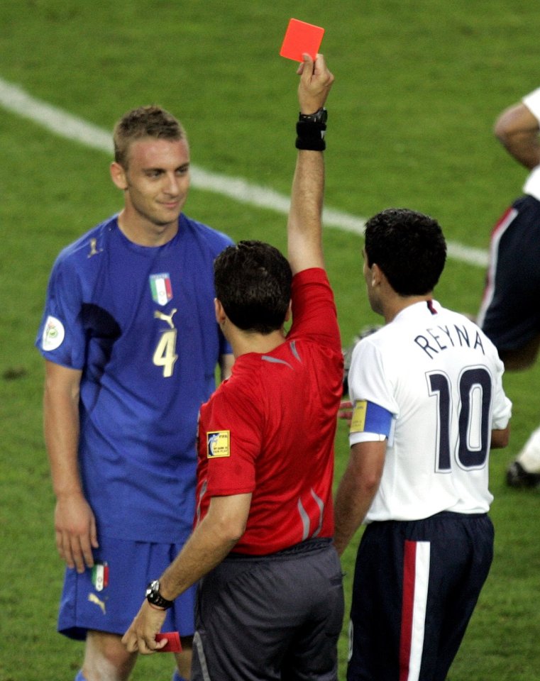 De Rossi was famously sent off at the 2006 World Cup 