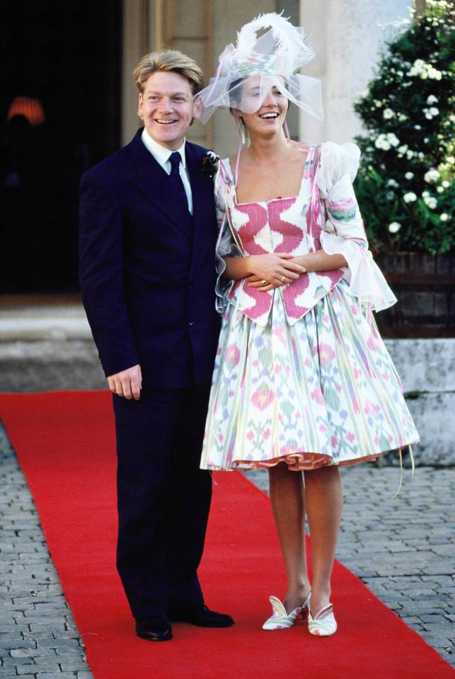 Emma Thompson wore a colourful dress for her big day