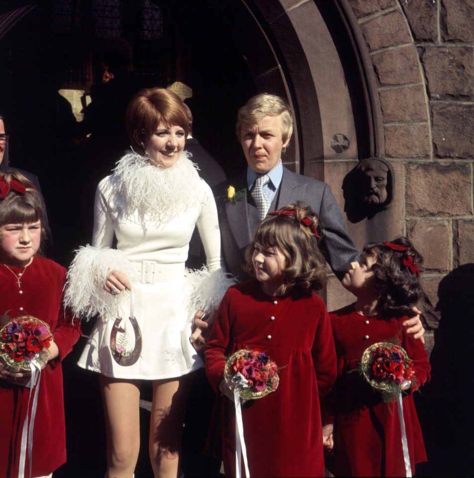 The couple later had a church ceremony - with Cilla wearing a white mini-dress