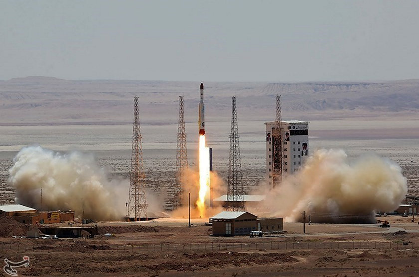  A Simorgh rocket takes off at the Imam Khomeini Space Centre... Iran says it launches satellites, but the United States believes it is a ballistic missile