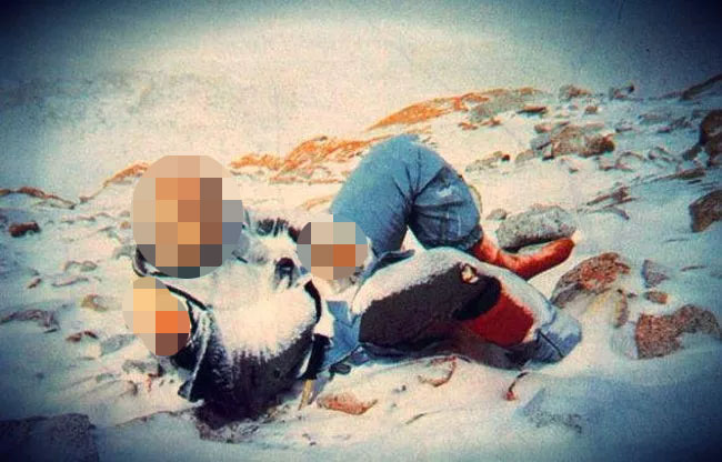  Authorities are unable to bring many of the bodies down as it's too dangerous - this one was nicknamed 'The German Woman' and remained on the mountain for years