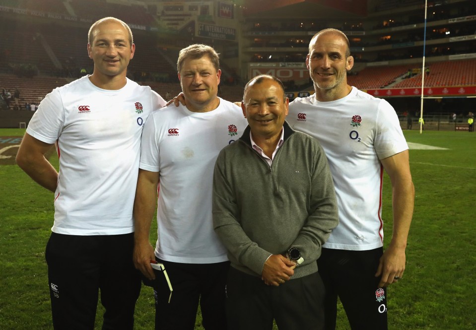 Neal Hatley, second left, will leave the team after the rugby World Cup