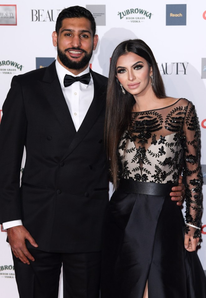 Amir Khan and his wife Faryal Makhdoom at The Beauty Awards in London in November 2018