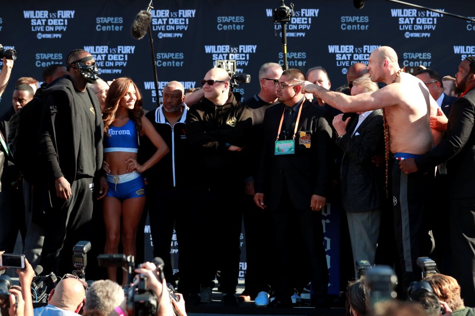  The heavyweight rivals were attending the weigh in before Wilder defended his WBC title against Fury in December