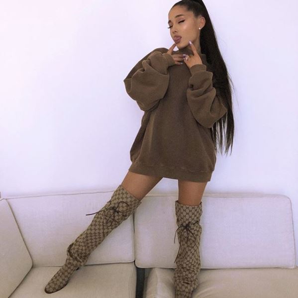  Fans voted for the waxwork to wear a baggy jumper - Ariana's 'classic' style