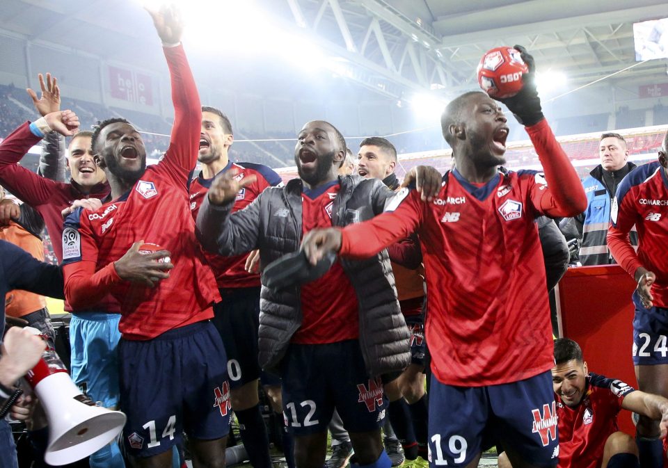  Lightning-quick Lille trio Jonathan Bamba, Jonathan Ikone and Pepe (front, left to right) were nicknamed 'Bip Bip' in France - the sound the Road Runner makes