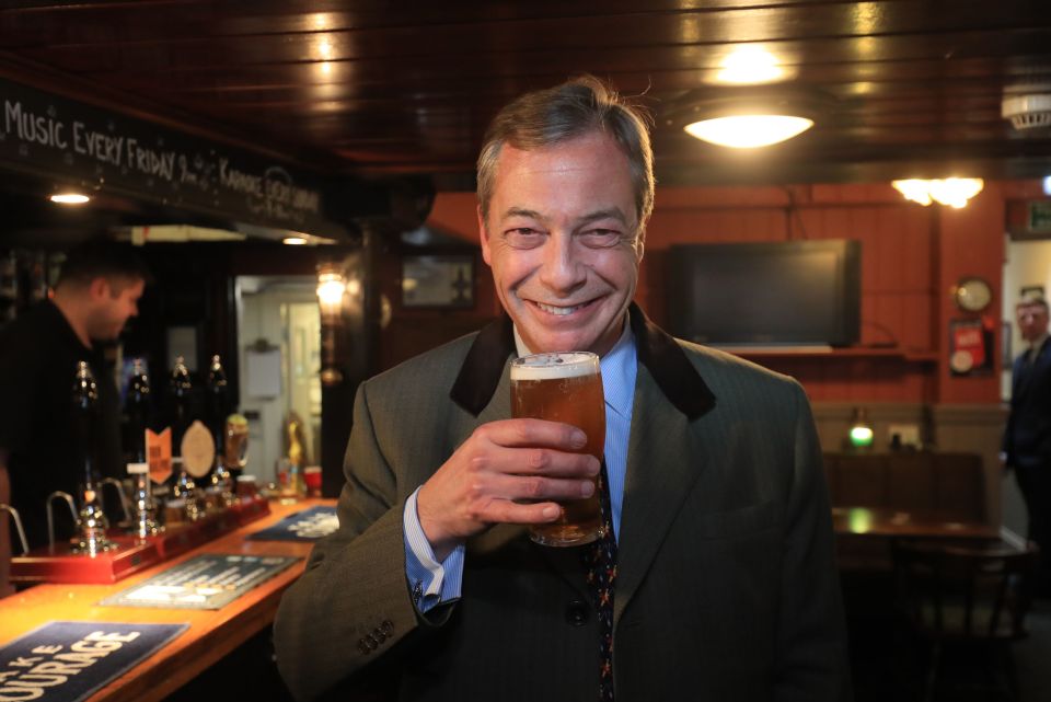  Pint-loving politician Nigel Farage has been banned from Mr Tranter’s pub — just two miles from his home — amid claims he walked away from the smash