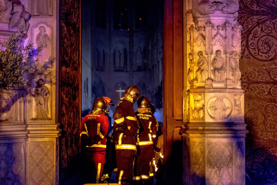  The Paris Fire Brigade were hailed as heroes for saving the cathedral from complete destruction