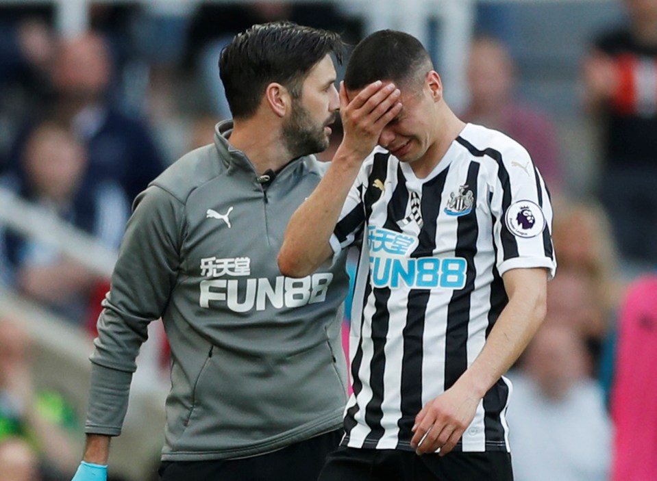  Almiron was in tears as he left the pitch in the win over Southampton last month