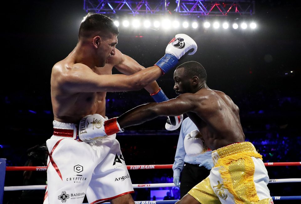  Terence Crawford was adjudged to have hit Khan low in their fight which left the Brit unable to continue