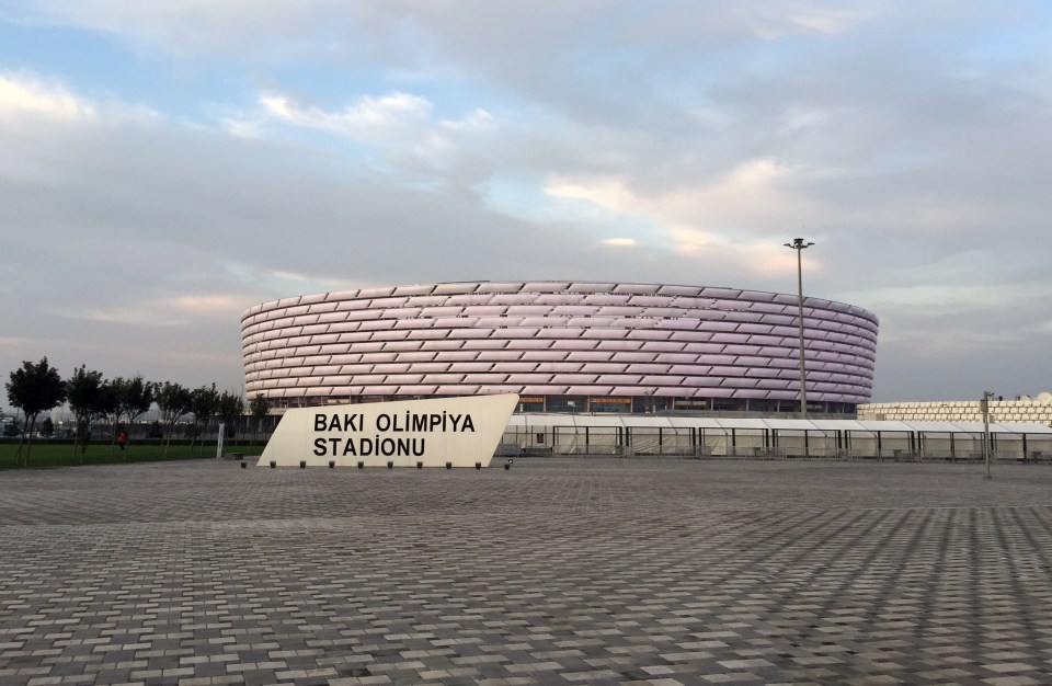  The Baku Olympic Stadium is the venue for the Europa League final between Arsenal and Chelsea on May 29