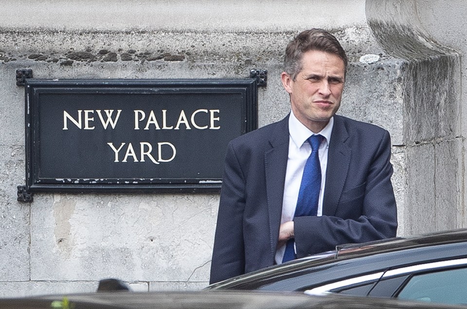 Gavin Williamson pictured this afternoon hours before he was sacked