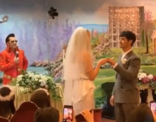  They were married by an Elvis impersonator in Las Vegas