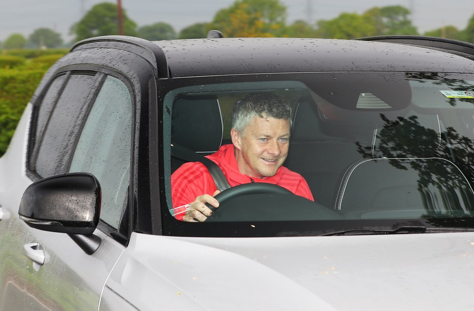  Ole Gunnar Solskjaer put on a brave face as he arrived at Carrington