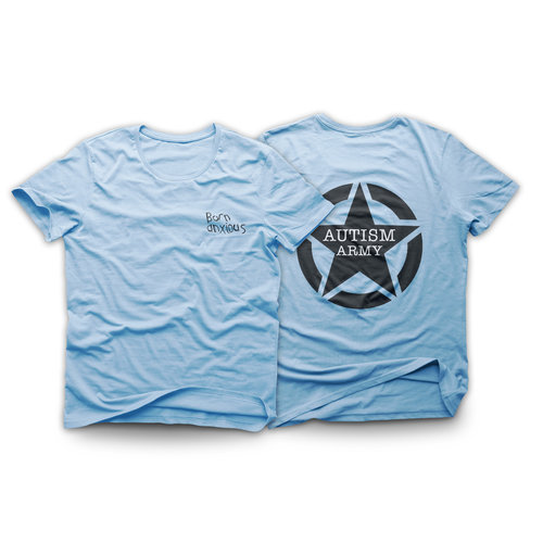  The t-shirts feature slogans including 'unpredictable and amazing', and 'autism army'