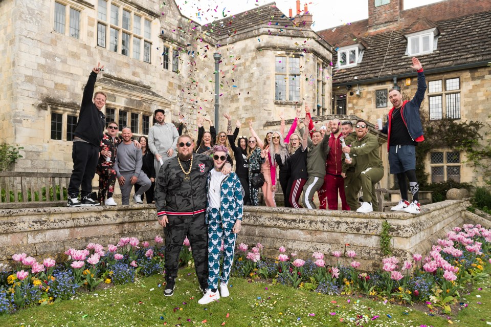  The wedding party wore an array of sportswear