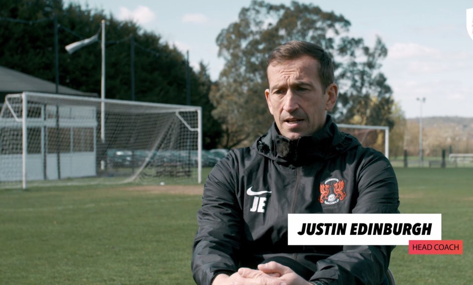  Head coach Justin Edinburgh has learnt the importance of looking after his team's mental health