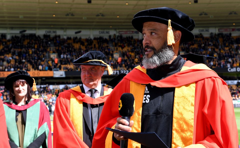 Buno Espirito Santo looks a proud man as he becomes of a doictor of sport