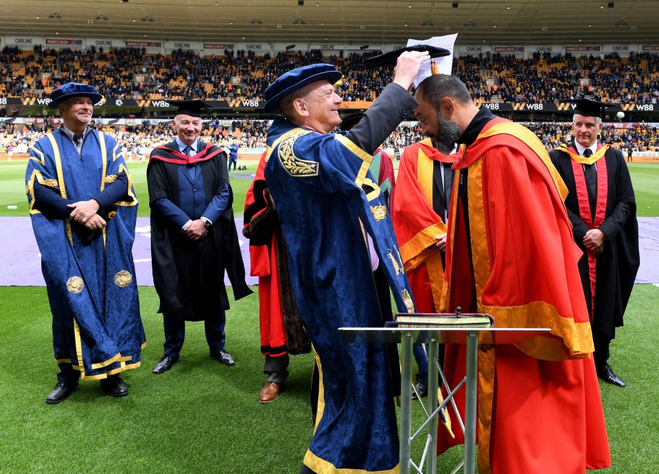 Wolves boss Nuno Espirito Santo is rewarded for his outstanding debut season as a Premier League boss by getting an honorary doctorate from the University of Wolverhampton