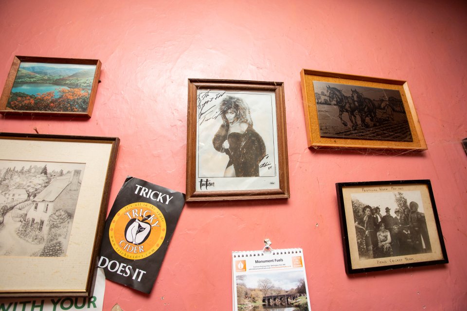  A signed photo of Tina Turner has pride of place on the wall