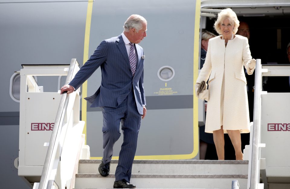  Prince Charles, Prince of Wales and Camilla, Duchess of Cornwall arrive at Airport Tegel