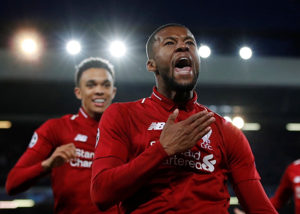 Gini Wijnaldum scored twice off the bench in the famous victory