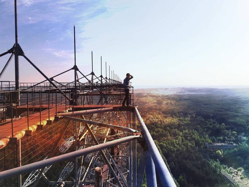 From a height of 500ft you have an incredible view of the expanses of the Chernobyl zone from the radar