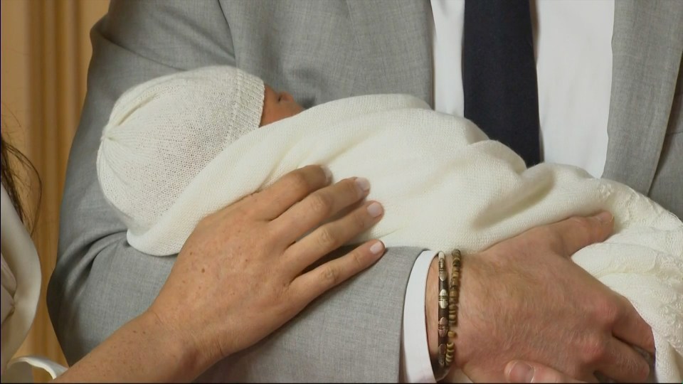  The baby boy was kept swaddled during the interview