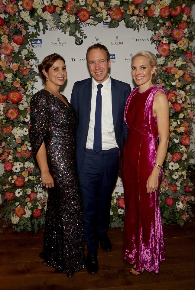  The Health Sec flanked by AllBright co-founders Debbie Wosskow OBE (left) and Anna Jones in Mayfair on May 08, 2019