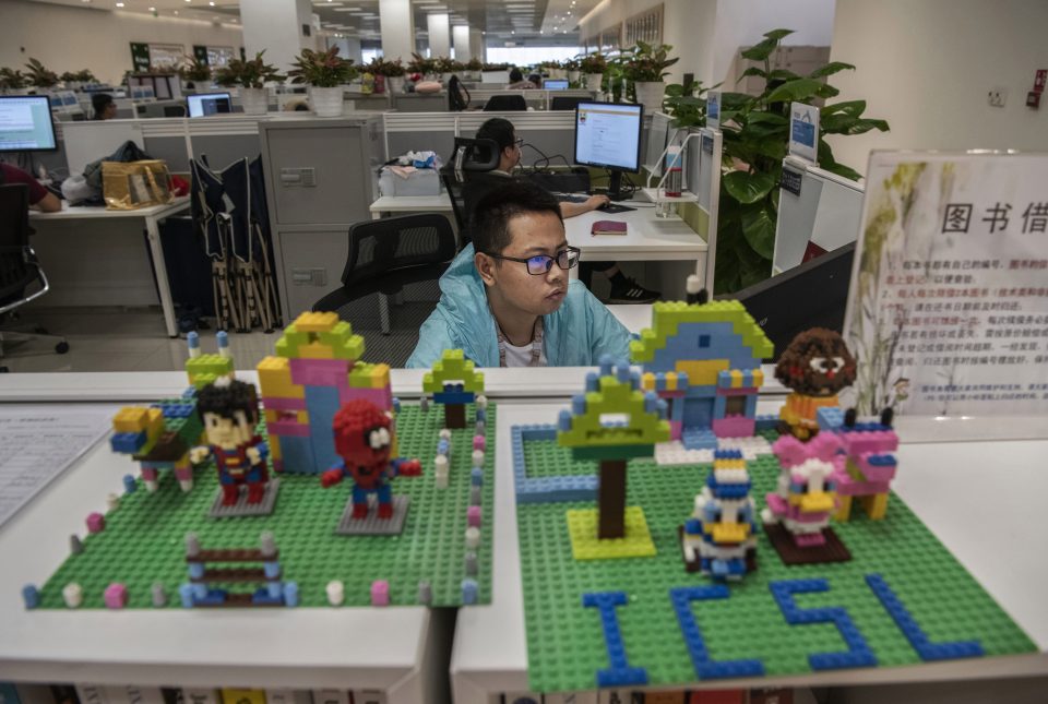  Some employees get to play with Lego